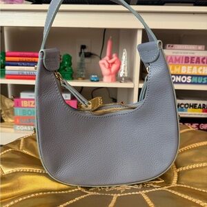 Elegant blue Leather Women's Bag